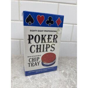 New Set of 88 Jax Professional Alanite Poker Chips, Stackable Tray from 1982